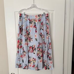 Tommy Hilfiger Floral A-Line Skirt - Blue and Red